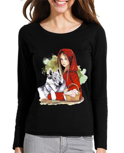 Camiseta mujer Mujer, manga larga, Caperucita y el lobo - latostadora.com - Modalova