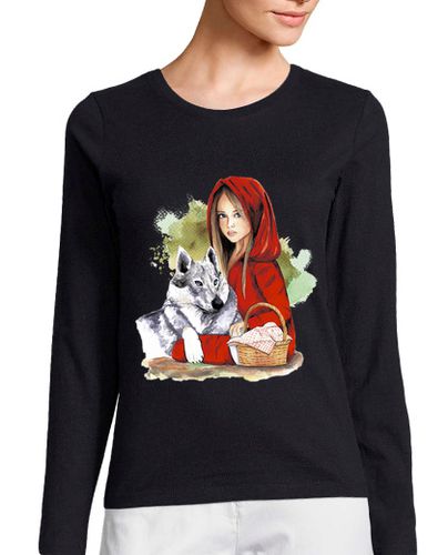 Camiseta mujer Mujer, manga larga, Caperucita y el lobo laTostadora - latostadora.com - Modalova