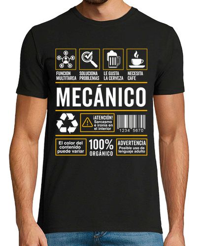 Camiseta Etiqueta Trabajo Mecánico Profesional Coches Y Motos Taller Motor - latostadora.com - Modalova
