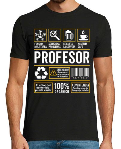 Camiseta Etiqueta Trabajo Profesión Profesor Maestro Regalo Profes - latostadora.com - Modalova