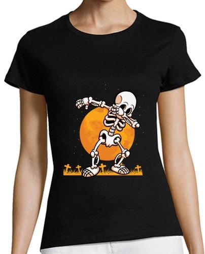 Camiseta Mujer Manga Corta esqueleto dabbing gracioso halloween laTostadora - latostadora.com - Modalova