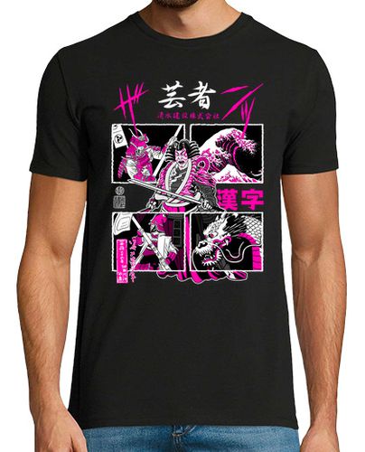Camiseta Kabuki con samuráis y dragón - latostadora.com - Modalova