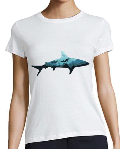 Camiseta mujer buceo con tiburones - latostadora.com - Modalova