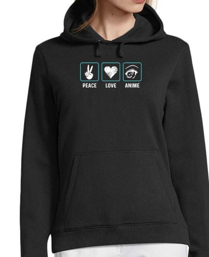 Sudadera Con Capucha Para Mujer paz amor anime laTostadora - latostadora.com - Modalova