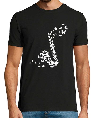 Camiseta Hombre Manga Corta instrumento de saxofón con mariposas laTostadora - latostadora.com - Modalova