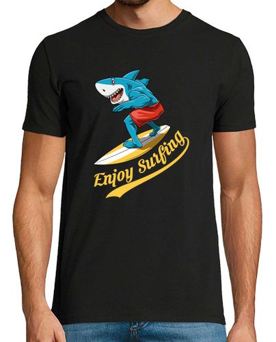 Camiseta divertido tiburón enjoi surfeando verano surfista tabla de surf - latostadora.com - Modalova