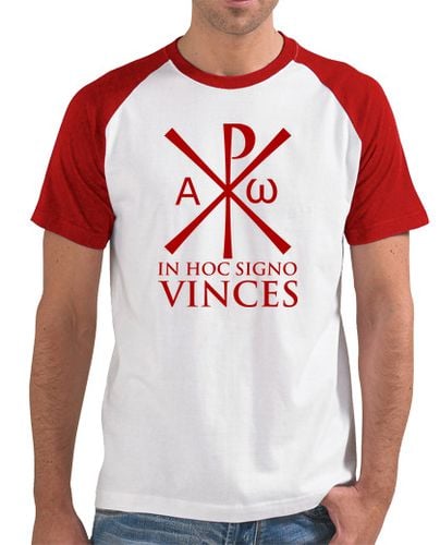 Camiseta Hombre Estilo Béisbol In hoc signo vinces rojo laTostadora - latostadora.com - Modalova