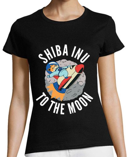 Camiseta mujer moneda shiba inu a la luna cohete hodl - latostadora.com - Modalova