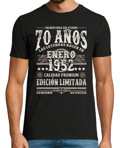 Camiseta 70 años - cumpleaños enero 1952 - latostadora.com - Modalova