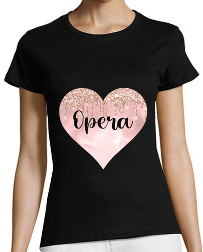Camiseta mujer música de ópera en corazón brillante - latostadora.com - Modalova