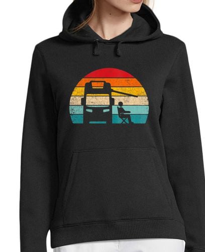 Sudadera Con Capucha Para Mujer Puesta De Sol Autocaravana Camper Van Caravana Camping Vintage laTostadora - latostadora.com - Modalova