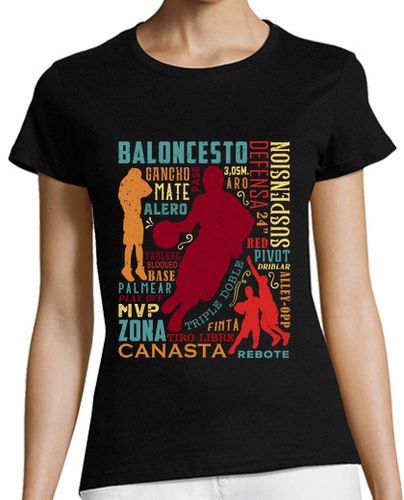 Camiseta mujer Vocabulario Palabras Jugador Entrenador Baloncesto Basketball - latostadora.com - Modalova