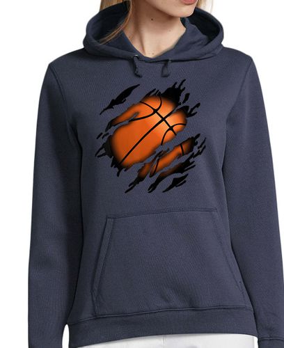 Sudadera Con Capucha Para Mujer Rasgado Camiseta Balón Baloncesto Basketball Deporte NBA Basket laTostadora - latostadora.com - Modalova