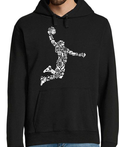 Sudadera Con Capucha Para Hombre Silueta Jugador De Baloncesto Collage NBA Basketball Deporte laTostadora - latostadora.com - Modalova