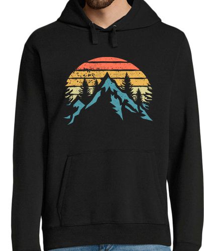 Sudadera Con Capucha Para Hombre Puesta De Sol Montañas Árboles Naturaleza Aventura Vintage laTostadora - latostadora.com - Modalova