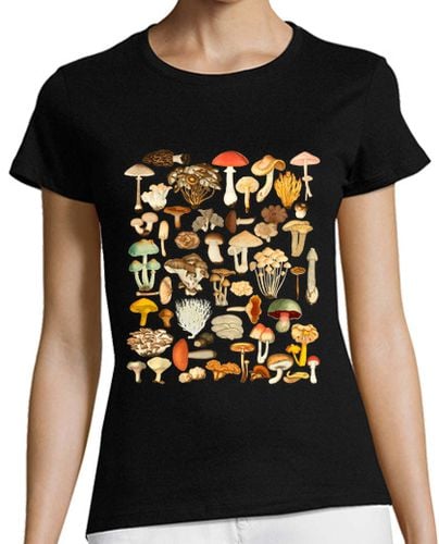 Camiseta Mujer Manga Corta Colección De Setas Micología Micólogo Boletaire Naturaleza laTostadora - latostadora.com - Modalova