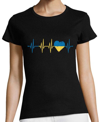 Camiseta mujer ucrania línea de pulso cardíaco ecg fre - latostadora.com - Modalova