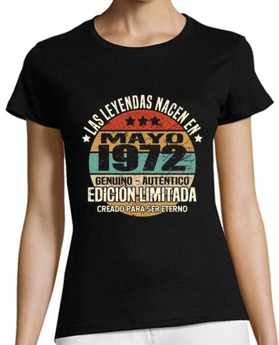 Camiseta Mujer Manga Corta Leyendas nacen en mayo 1972 laTostadora - latostadora.com - Modalova