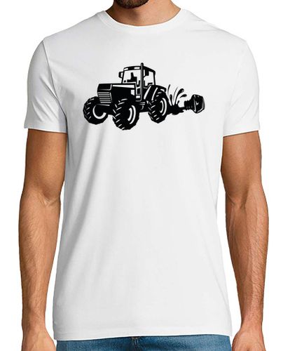 Camiseta Tinta derramada forma Tractor en Negro - latostadora.com - Modalova