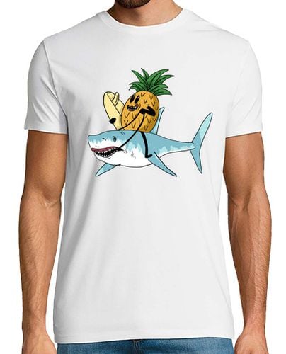 Camiseta Hombre Manga Corta piña montando a tiburón laTostadora - latostadora.com - Modalova