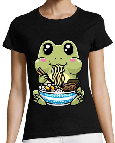 Camiseta Mujer Manga Corta Tazón de ramen de rana linda fideos jap laTostadora - latostadora.com - Modalova