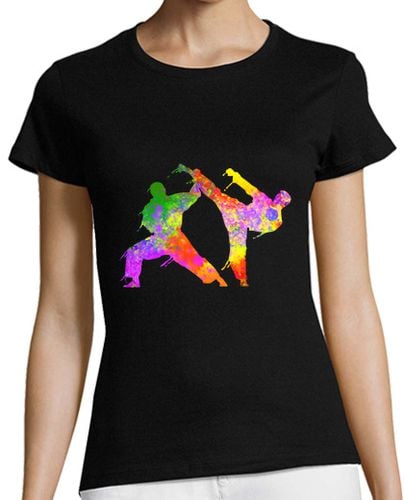 Camiseta Mujer Manga Corta silueta colorida de artes marciales mixtas para niños laTostadora - latostadora.com - Modalova