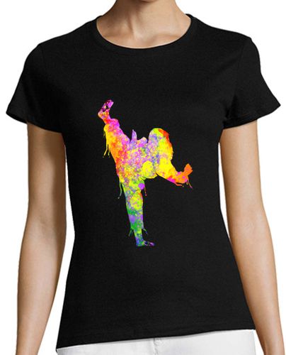 Camiseta mujer tae kwon do karate silueta colorida para niñas - latostadora.com - Modalova
