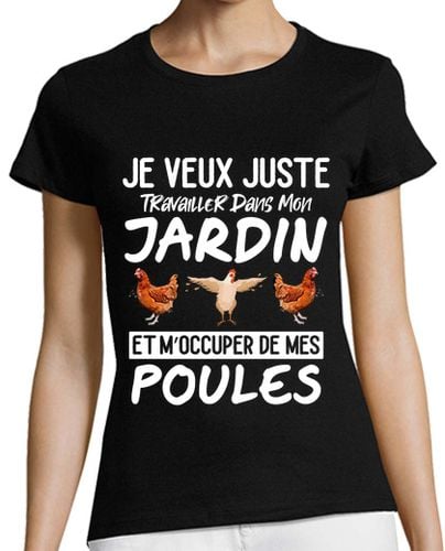 Camiseta Mujer Manga Corta jardín gallinas humor jardinería jubila laTostadora - latostadora.com - Modalova