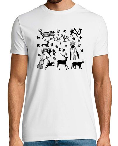Camiseta pictografía humorística talla grabados mimbres entusiasta novedad dibujo figuras tallas ilustración - latostadora.com - Modalova