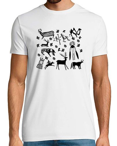 Camiseta pictografía humorística talla grabados mimbres entusiasta novedad dibujo figuras tallas ilustración laTostadora - latostadora.com - Modalova