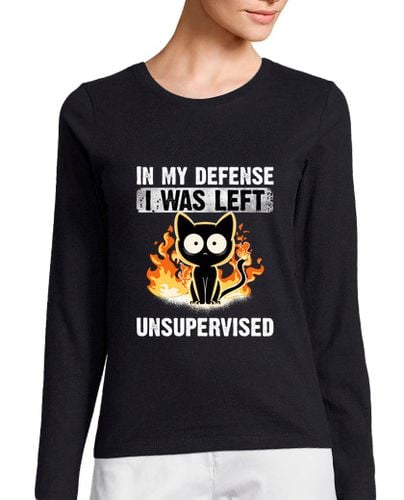 Camiseta mujer en mi defensa me dejaron gato negro sin laTostadora - latostadora.com - Modalova