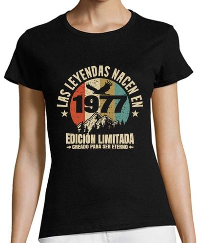 Camiseta Mujer Manga Corta Las leyendas nacen en 1977 laTostadora - latostadora.com - Modalova