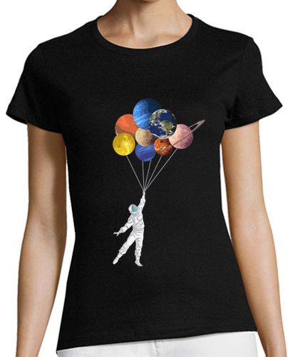 Camiseta mujer astronauta con globos planetarios en el - latostadora.com - Modalova
