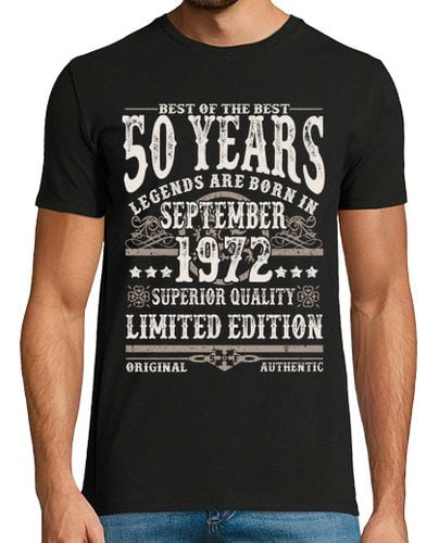 Camiseta Hombre Manga Corta 50 años - cumpleaños septiembre 1972 laTostadora - latostadora.com - Modalova