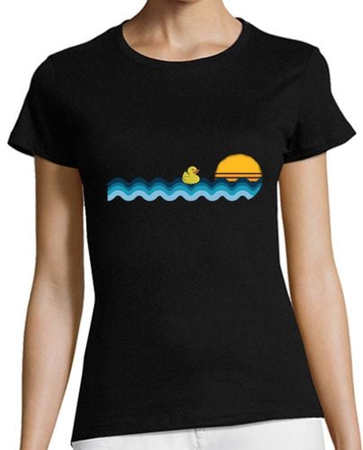 Camiseta Mujer Manga Corta pato de goma flotando en el mar diverti laTostadora - latostadora.com - Modalova