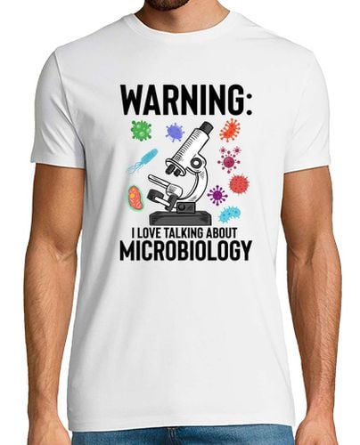 Camiseta Hombre Manga Corta chistoso advertencia amor hablando de microbiología virología novedad bacteriología microbiólogo bio laTostadora - latostadora.com - Modalova