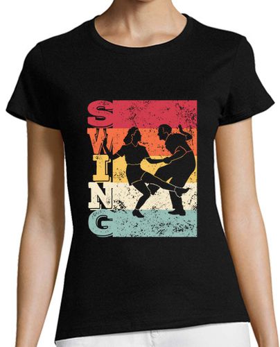 Camiseta mujer boogie woogie swing bailando retro colores vintage - latostadora.com - Modalova