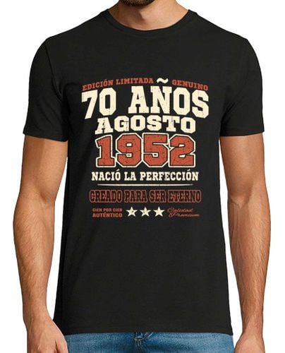 Camiseta Hombre Manga Corta 70 años - agosto de 1952 laTostadora - latostadora.com - Modalova