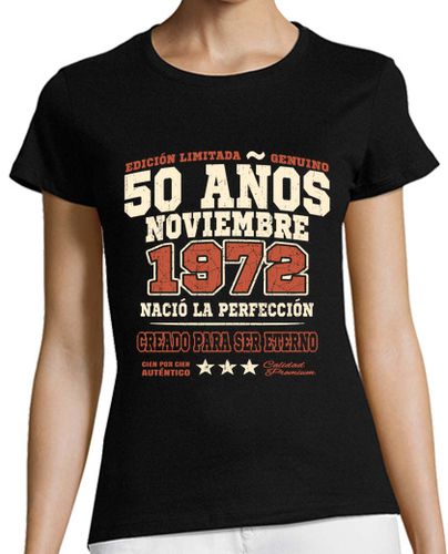 Camiseta Mujer Manga Corta 50 años - noviembre de 1972 laTostadora - latostadora.com - Modalova