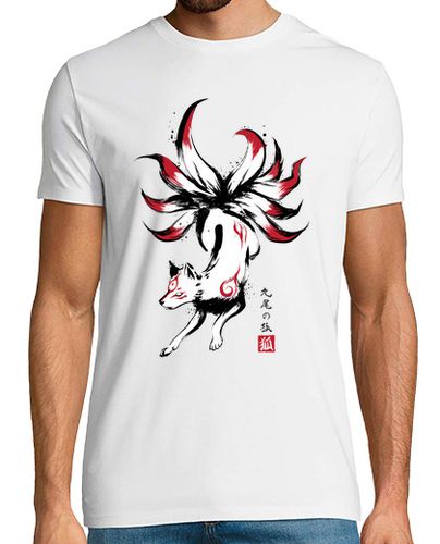 Camiseta Hombre Manga Corta Kyubi no kitsune sumi e laTostadora - latostadora.com - Modalova