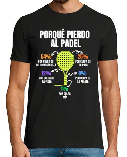 Camiseta Hombre Manga Corta porque pierdo padel divertido jugador laTostadora - latostadora.com - Modalova