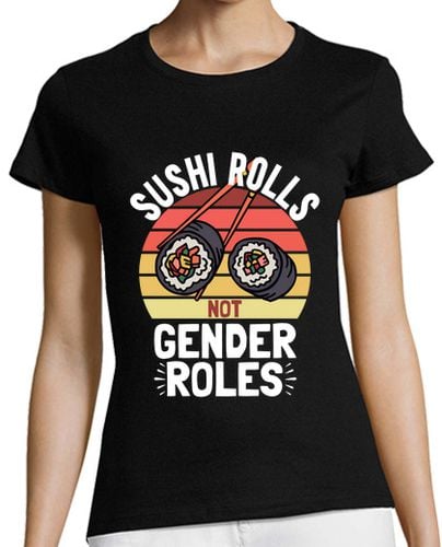 Camiseta Mujer Manga Corta rollos de sushi no roles de género laTostadora - latostadora.com - Modalova