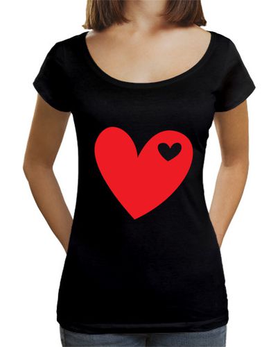 Camiseta Mujer Cuello Ancho Loose Fit idea de regalo de doble corazón rojo laTostadora - latostadora.com - Modalova