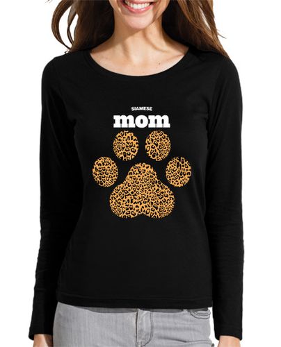 Camiseta mujer pata de gato de mamá siamés de alto leopardo con un rico estampado de leopardo - latostadora.com - Modalova