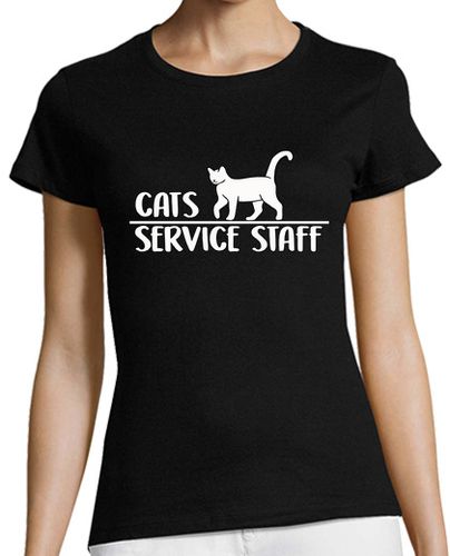 Camiseta Mujer Manga Corta gato personal de servicio guay dueño de gato gato laTostadora - latostadora.com - Modalova