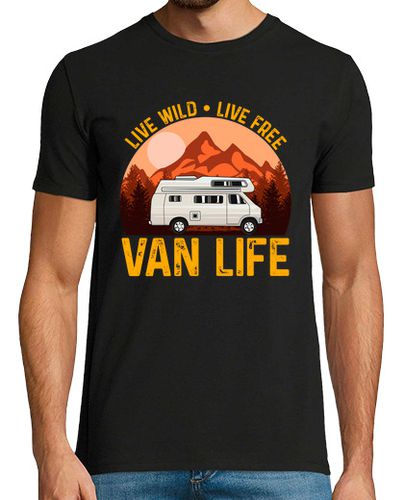 Camiseta Van Life Vida Autocaravana Camping Naturaleza Furgo Camper Caravana laTostadora - latostadora.com - Modalova