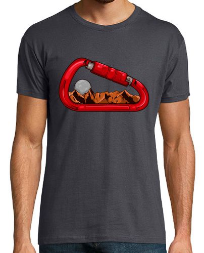 Camiseta Hombre Manga Corta Mosquetón Escalada Montañas Y Luna Deporte Montaña Naturaleza laTostadora - latostadora.com - Modalova