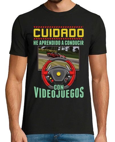 Camiseta Gamer Piloto Cuidado Conductor Videojuegos Simulador Coches SIM Racing - latostadora.com - Modalova