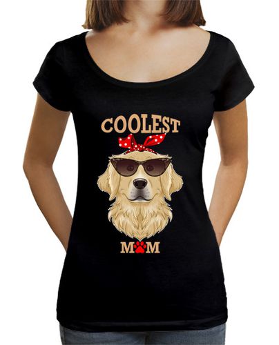 Camiseta Mujer Cuello Ancho Loose Fit mamá perro más genial yo mamá golden re laTostadora - latostadora.com - Modalova