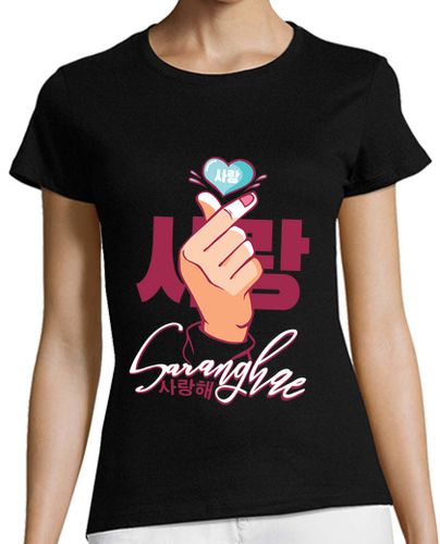 Camiseta mujer saranghae corazón coreano k pop corazón - latostadora.com - Modalova